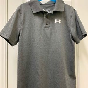 Under Armour Boys Gray Collared Golf Shirt Size YM